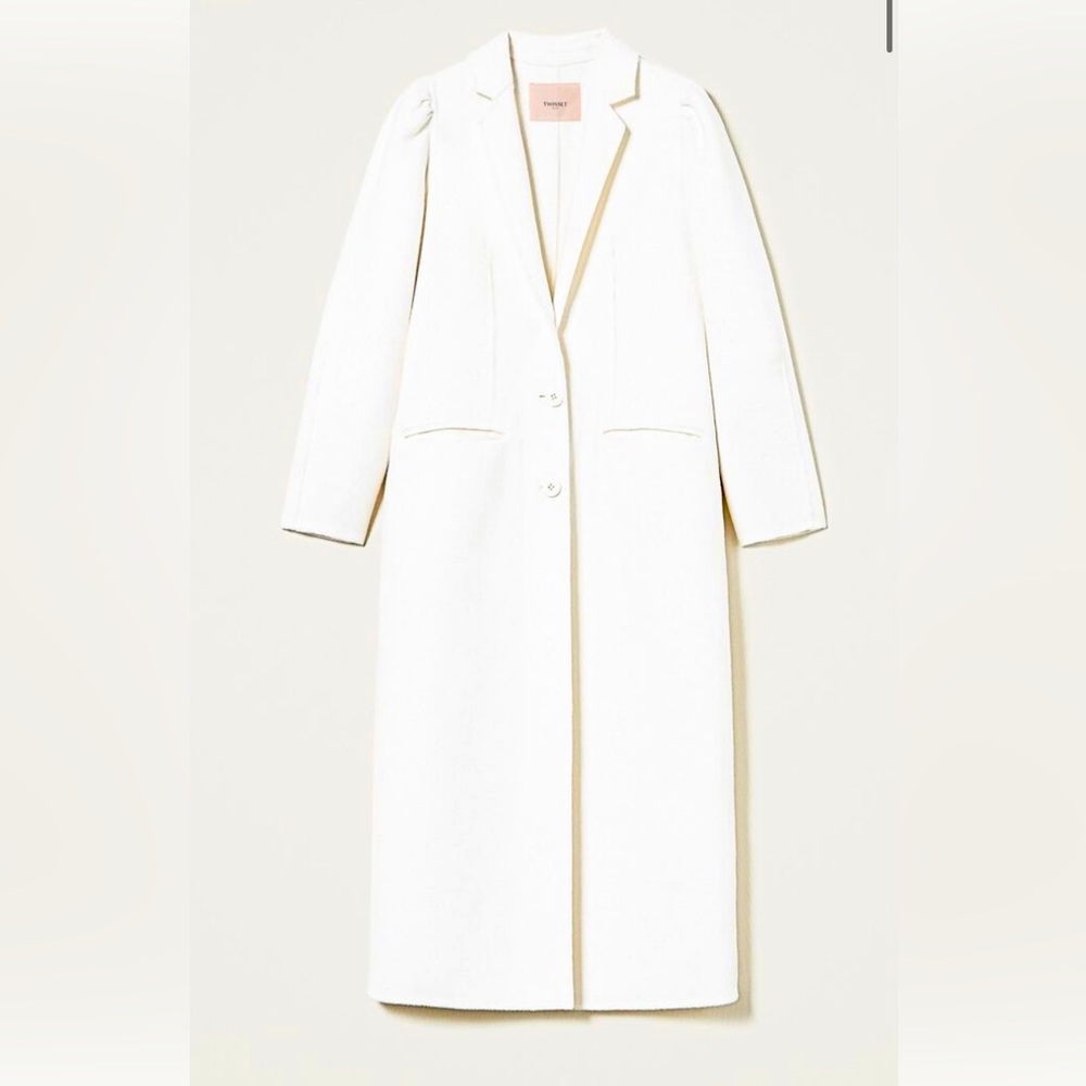 NWT Gorgeous double wool coat from TwinSet, winter white, Euro size 40, US 6